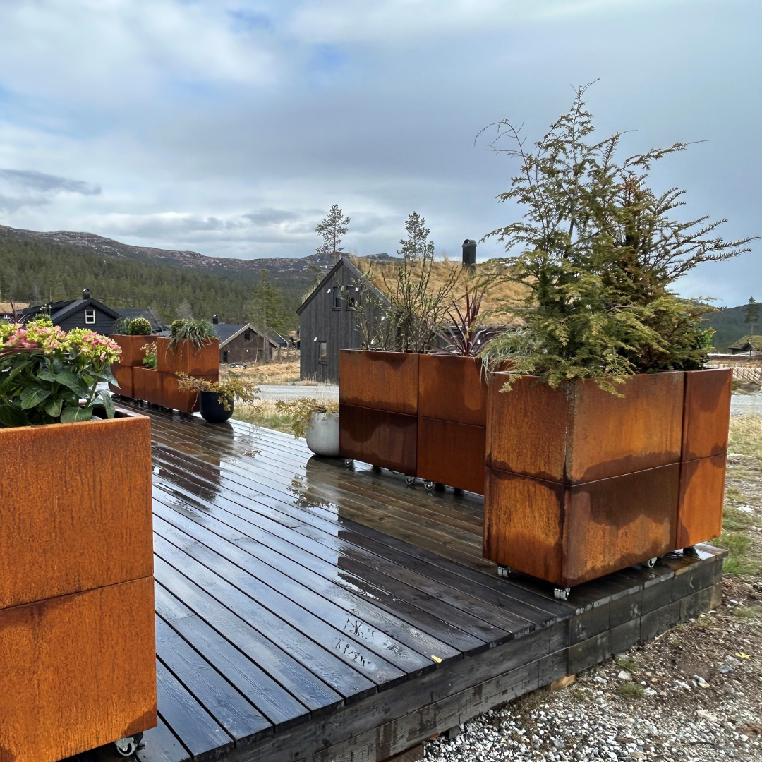 Plantekasse i cortenstål | 80 x 40 x 40 cm