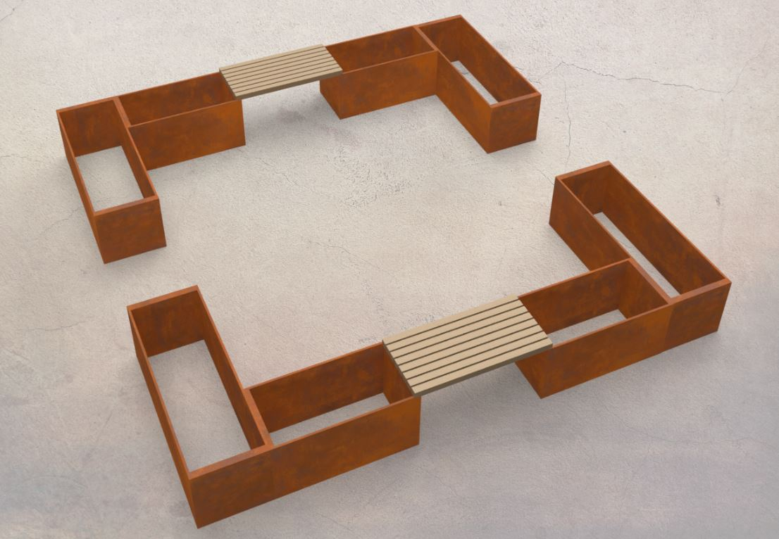 Urtehaven | Cortenstål | "Den lille gårdhave"