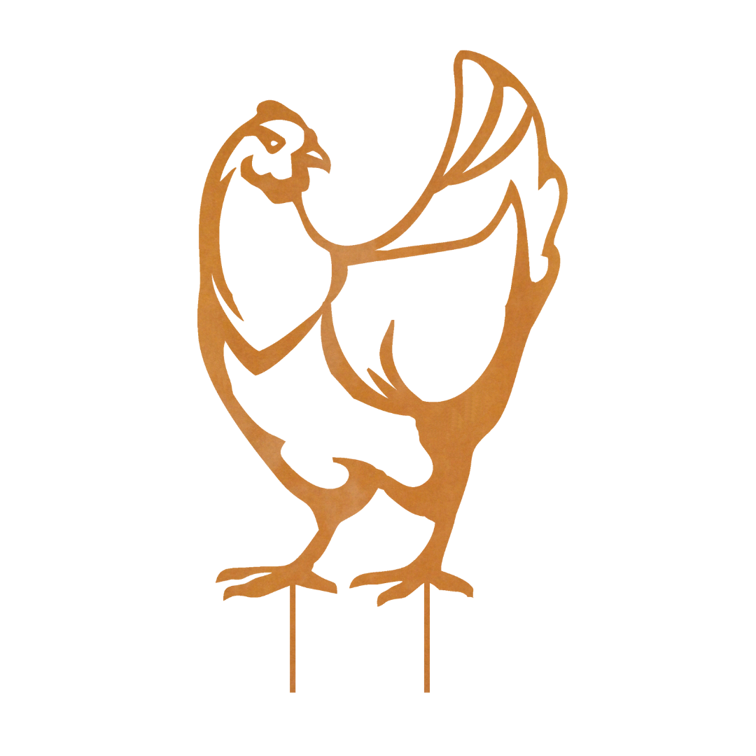 Figur i jern | Høne med drejet hoved