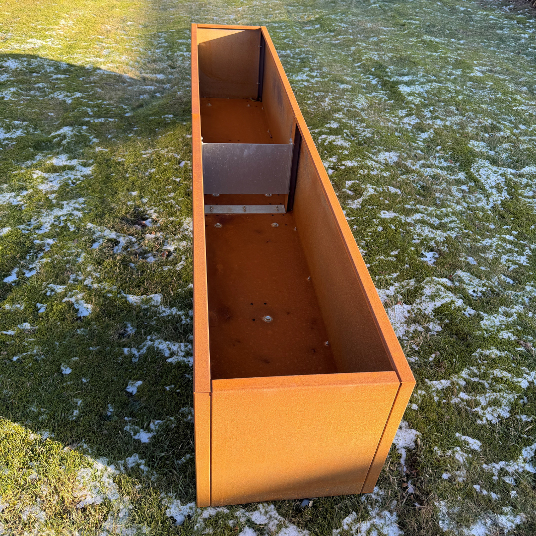 Lang plantekasse i corten | B40 H40